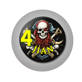 Pirate theme Birthday Badge - 75mm Customized Buttons by Camieroseuk