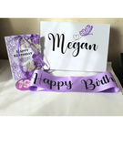 Birthday boxes at Camieroseuk, Gifts for her, Purple box.