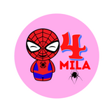 Spiderman theme birthday badge, 75mm buttons, Customised badges for kids, Camieroseuk