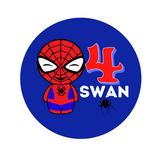 Spiderman theme birthday badge, 75mm buttons, Customised badges for kids, Camieroseuk