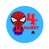 Spiderman theme birthday badge, 75mm buttons, Customised badges for kids, Camieroseuk