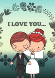 I love you wedding card, Camieroseuk handmade cards for couples