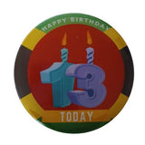 75mm (3inch) Jamaican theme milestone badges, CamieRoseUk, 13 today