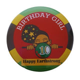 75mm Jamaican theme  milestone badge, Camieroseuk, Happy earth-strong.