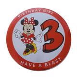 Minnie mouse birthday badge, 75mm, CamieRoseUk, milestone badges