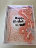 Luxury boxed birthday card, handmade card for her, keepsake cards