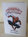 Spiderman birthday card, customised cards at CamieRoseUK