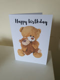 Happy birthday Teddy bear card, CamieRoseUK, handmade cards