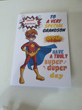 Happy birthday grandson super hero card, handmade card