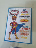 Happy birthday grandson super hero card, handmade card