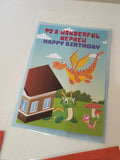 Dinosaur birthday scene card for a nephew, handmade cards