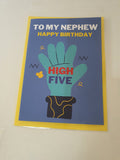 High five  birthday card for Nephew, CamieRoseUK designs