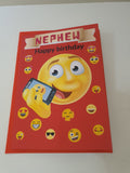 Emoji birthday card for a nephew, handmade cards, customised cards