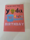 Yoda best uncle birthday card, star wars, mandalorian birthday card