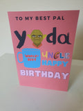 Yoda best uncle birthday card, star wars, mandalorian birthday card