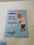 Old swinger birthday card for uncle, funny cards, handmade