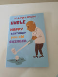 Old swinger birthday card for uncle, funny cards, handmade