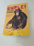 Chimp birthday card for an uncle, funny cards, handmade at CamieRoseUK