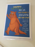 Otterly amazing birthday card for husband, partner cards, handmade