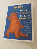 Otterly amazing birthday card for husband, partner cards, handmade