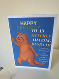 Otterly amazing birthday card for husband, partner cards, handmade