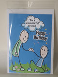 Happy birthday card, friendship cards, stick man funny cards for him