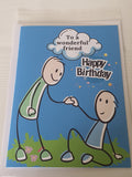 Happy birthday card, friendship cards, stick man funny cards for him