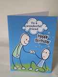 Happy birthday card, friendship cards, stick man funny cards for him