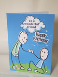 Happy birthday card, friendship cards, stick man funny cards for him