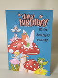 Friendship birthday cards, Fairies, wholesale (10 per pack) CamieRoseUK