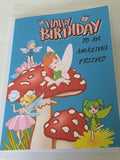 Friendship birthday cards, Fairies, wholesale (10 per pack) CamieRoseUK