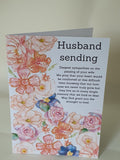 Floral sympathy card, handmade cards at CamieRoseUK