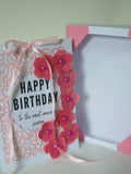 Luxury boxed birthday card, Simply peachy, CamieRose design, handmade cards