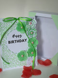 Luxury birthday boxed card, Ida rose, handmade card, CamieRose designs