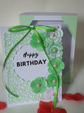 Luxury birthday boxed card, Ida rose, handmade card, CamieRose designs