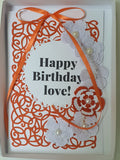 Luxury boxed birthday card for her, autumn dreams, handmade cards, CamieRoseUK designs