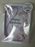 Luxury birthday boxed card, purple grace, handmade at Camieroseuk