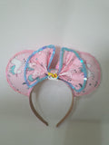 Unicorn theme - handmade mouse ears headband.