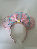 Unicorn theme - handmade mouse ears headband.