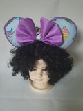 Purple unicorn theme mouse ears headband