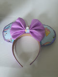 Purple unicorn theme mouse ears headband