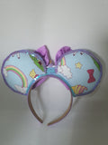 Purple unicorn theme mouse ears headband