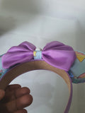 Purple unicorn theme mouse ears headband