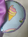 Purple unicorn theme mouse ears headband