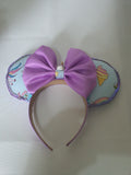 Purple unicorn theme mouse ears headband