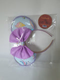 Purple unicorn theme mouse ears headband