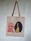 Powerful woman in the making personal shopper, motivational tote bags