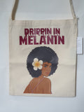 Dripping in Melanin tote bag, empowered totes, CamieRoseUK