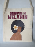 Dripping in Melanin tote bag, empowered totes, CamieRoseUK