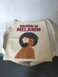 Dripping in Melanin tote bag, empowered totes, CamieRoseUK